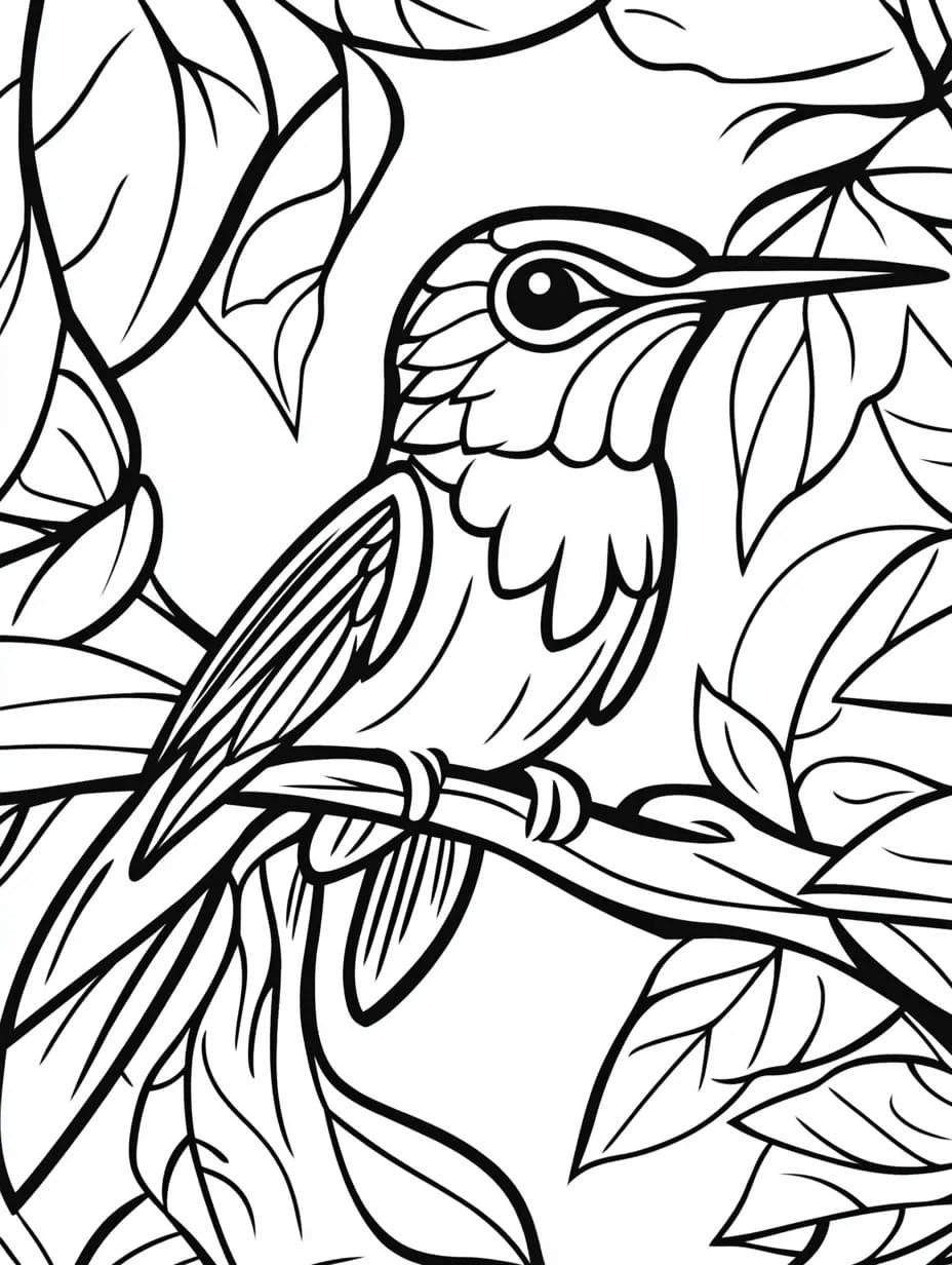 鳥 描く ぬりえ