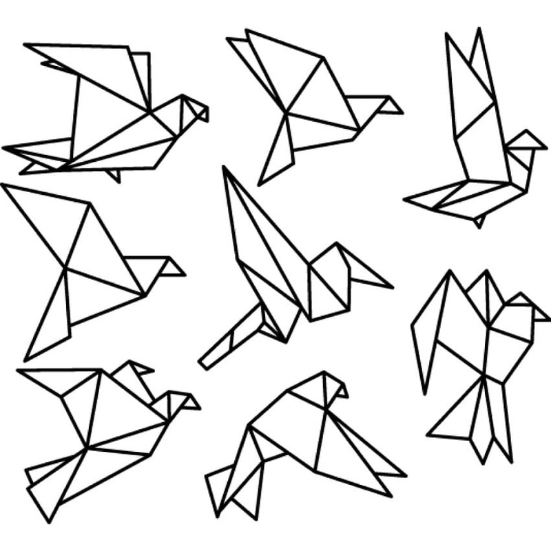 鳥 おりがみ ぬりえ