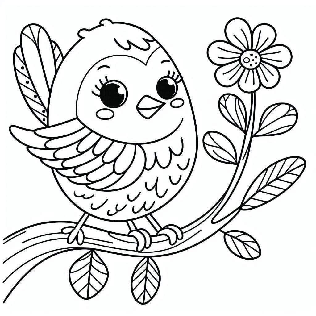 鳥 単純 ぬりえ