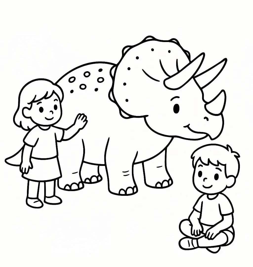 トリケラトプス 画像 ぬりえ