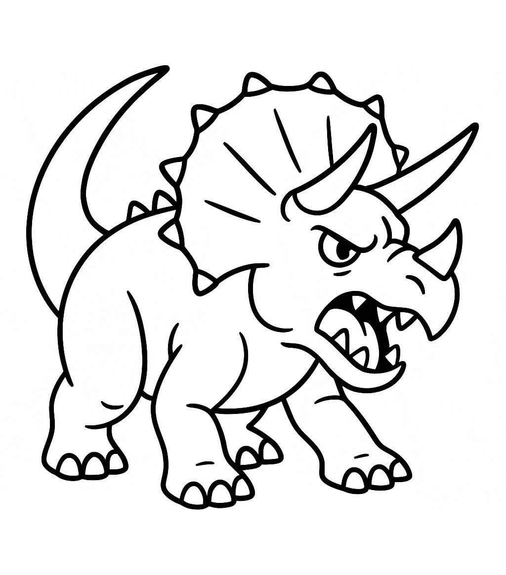 トリケラトプス 描く ぬりえ