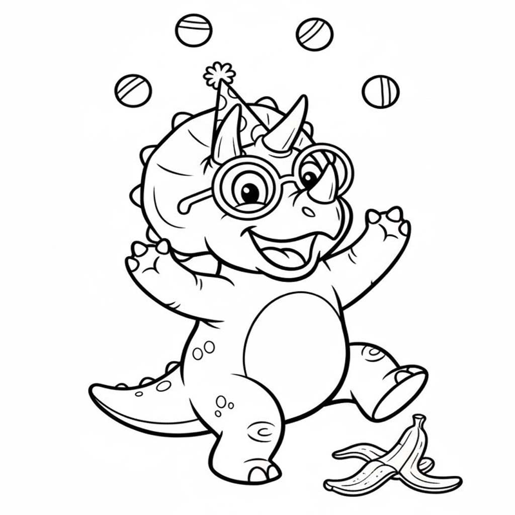 トリケラトプス 基本的な ぬりえ