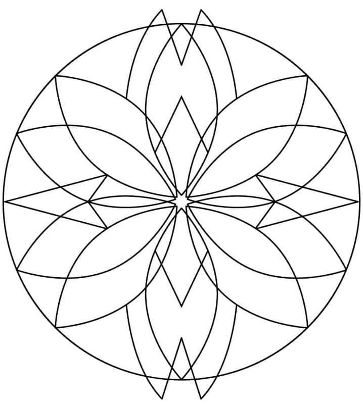とても簡単な万華鏡 ぬりえ