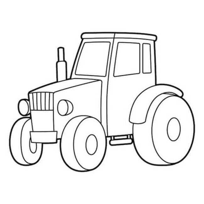 とても簡単なトラクター ぬりえ
