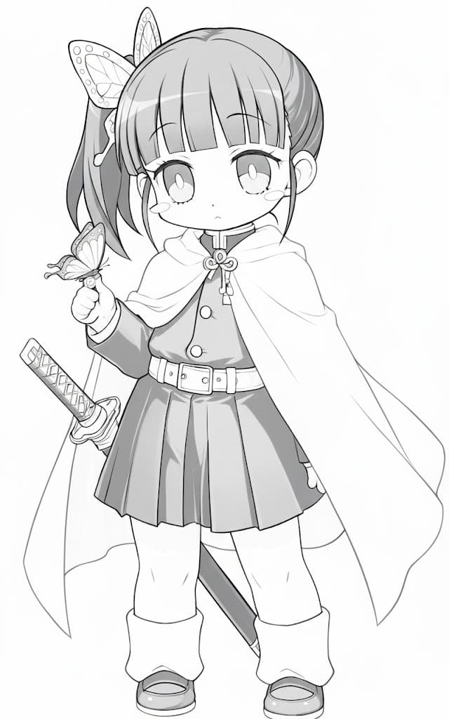 つゆりかなを 2 ぬりえ