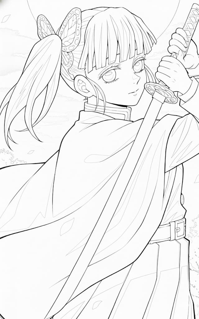 つゆりかなを 4 ぬりえ