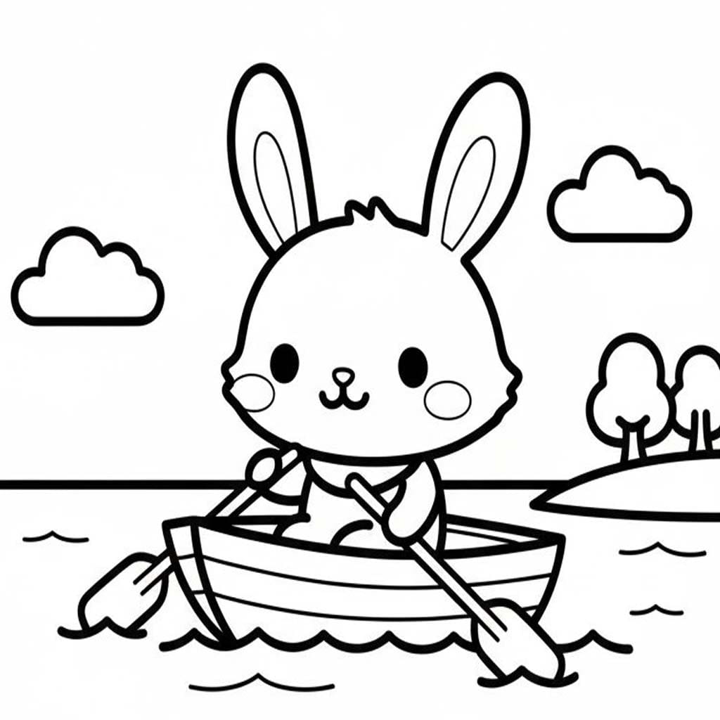 ウィッシュミーメル ボート漕ぎ ぬりえ