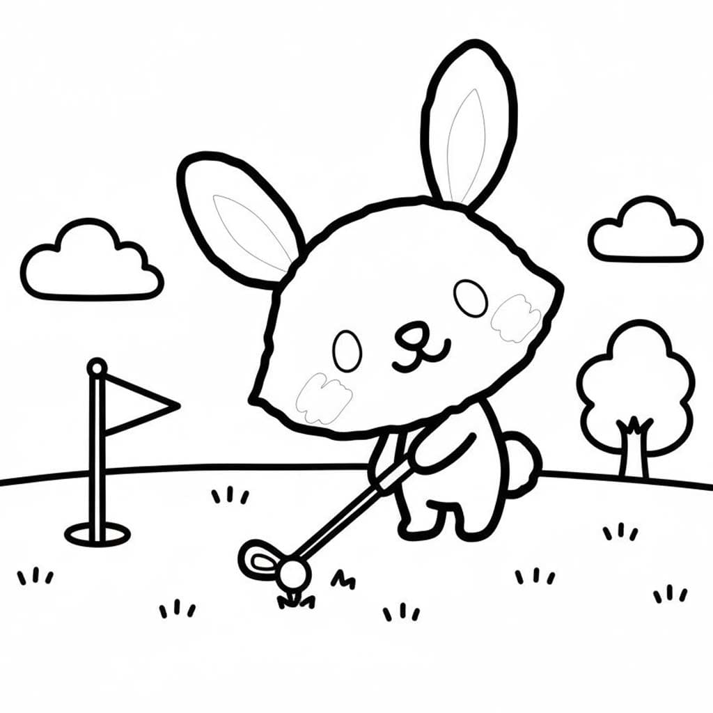 ウィッシュミーメル ゴルフをする ぬりえ