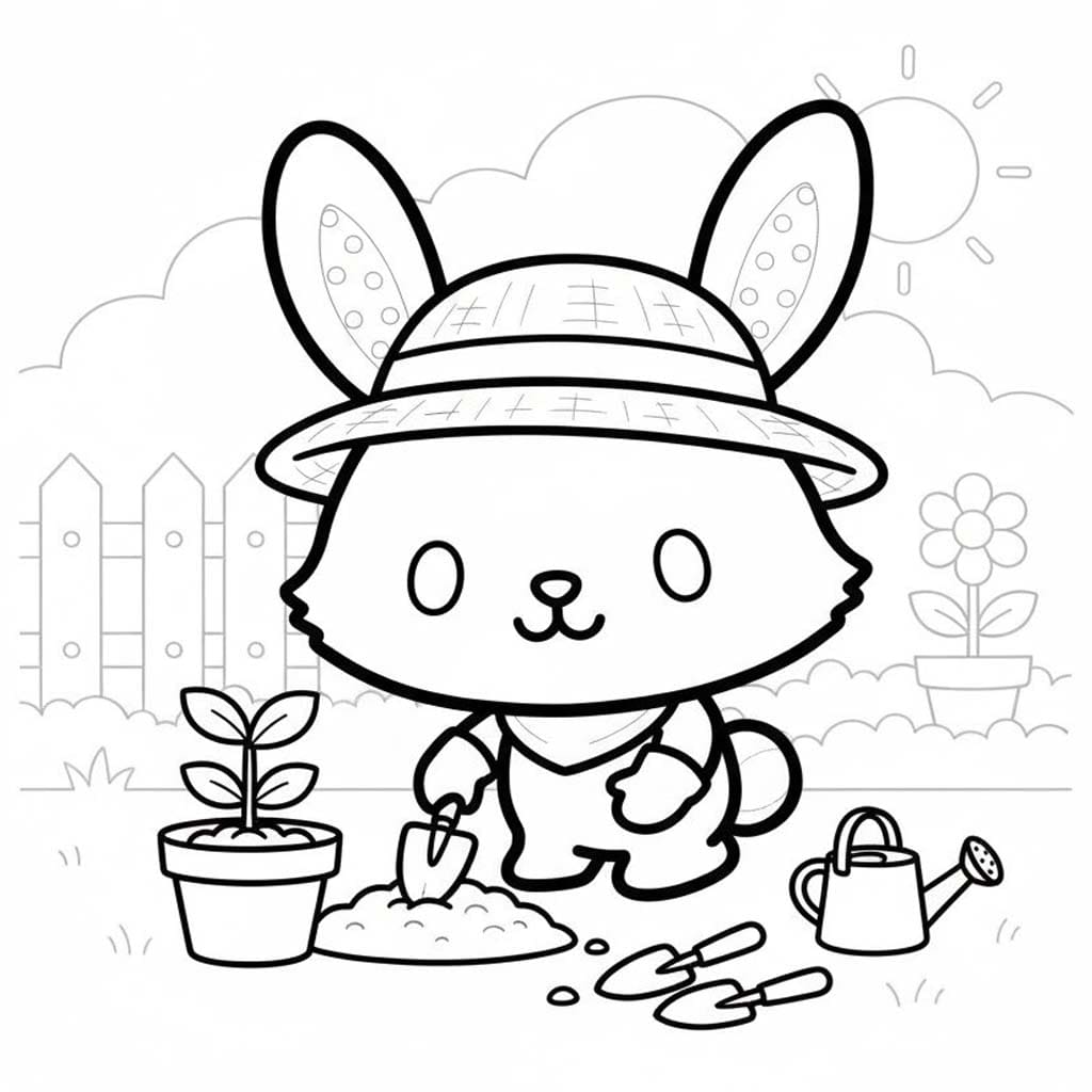 ウィッシュミーメル 庭 ぬりえ