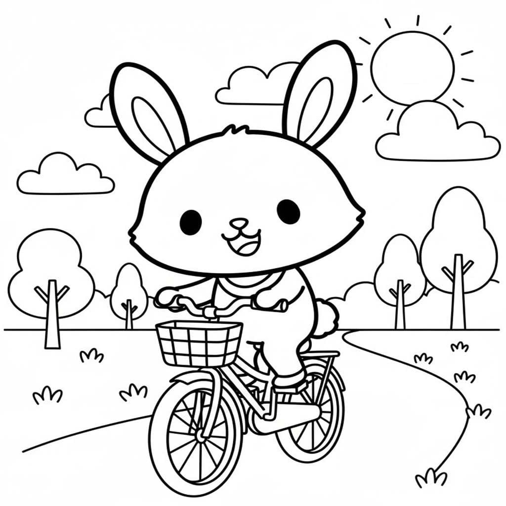 ウィッシュミーメル サイクリング ぬりえ