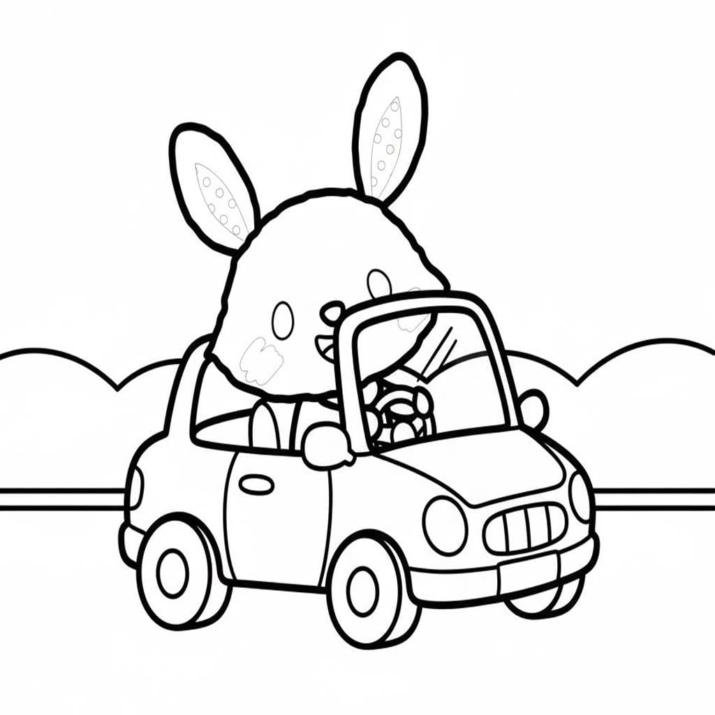 ウィッシュミーメル 車の運転 ぬりえ