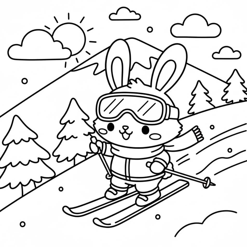 ウィッシュミーメル スキー ぬりえ