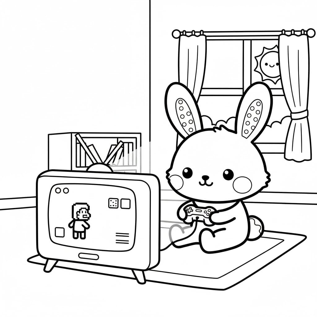 ウィッシュミーメル テレビを見る ぬりえ