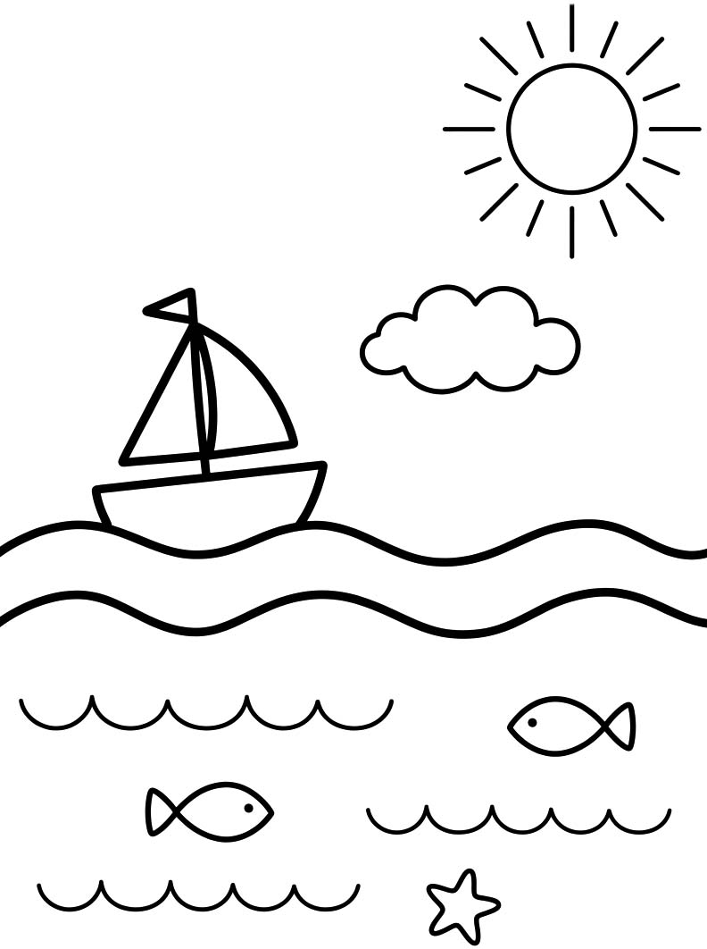 うみ 画像 ぬりえ