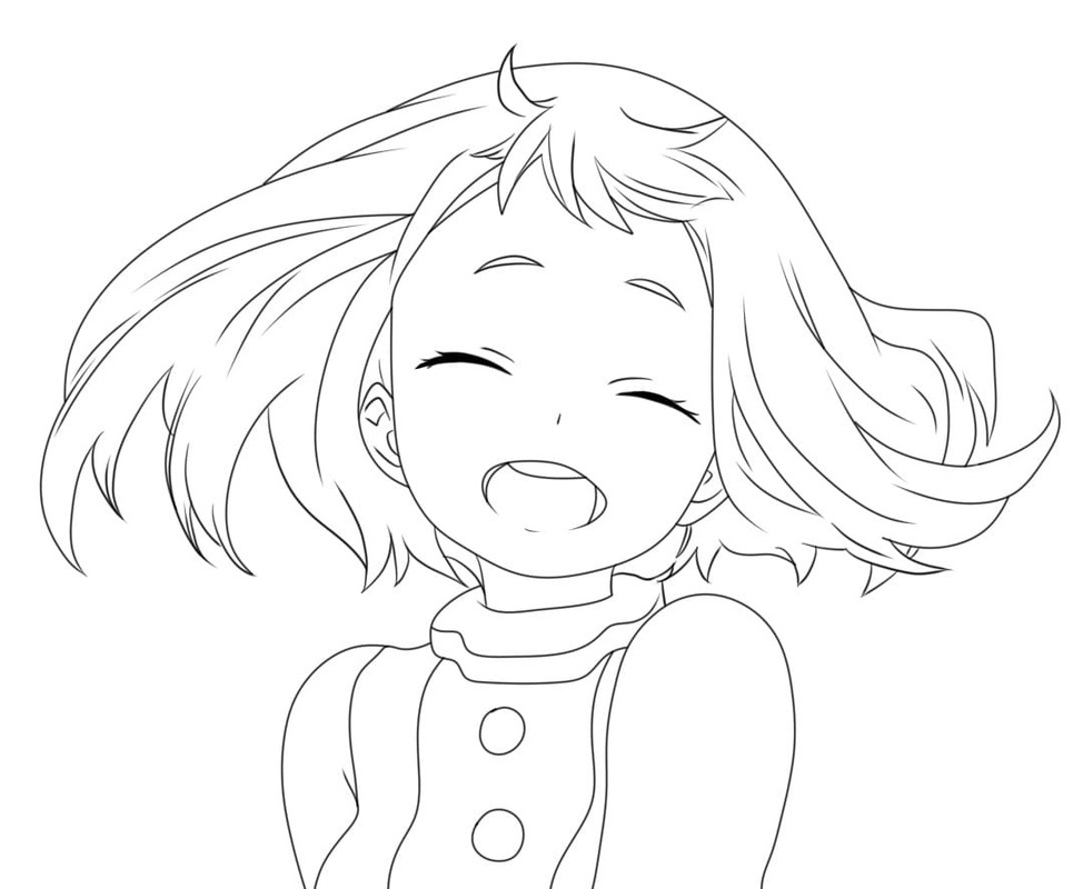 麗日お茶子 1 ぬりえ