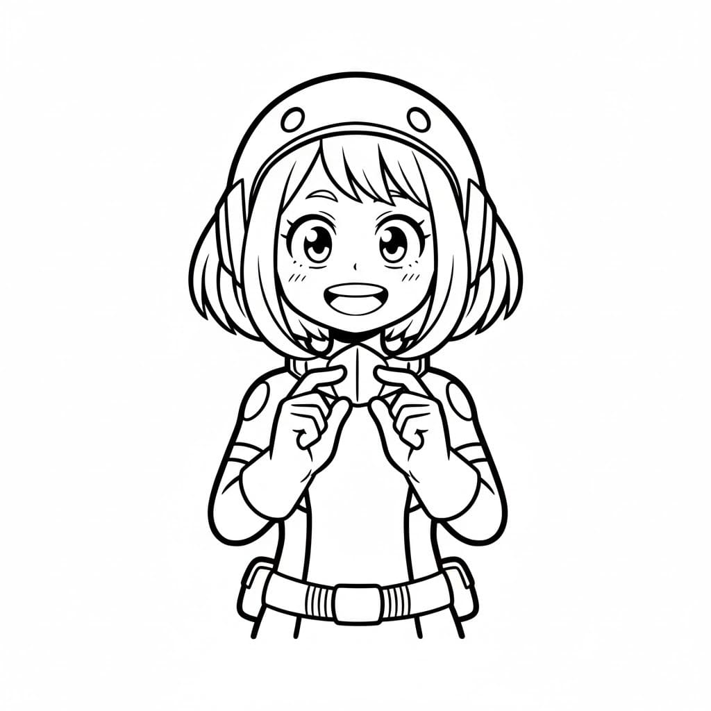 麗日お茶子 7 ぬりえ