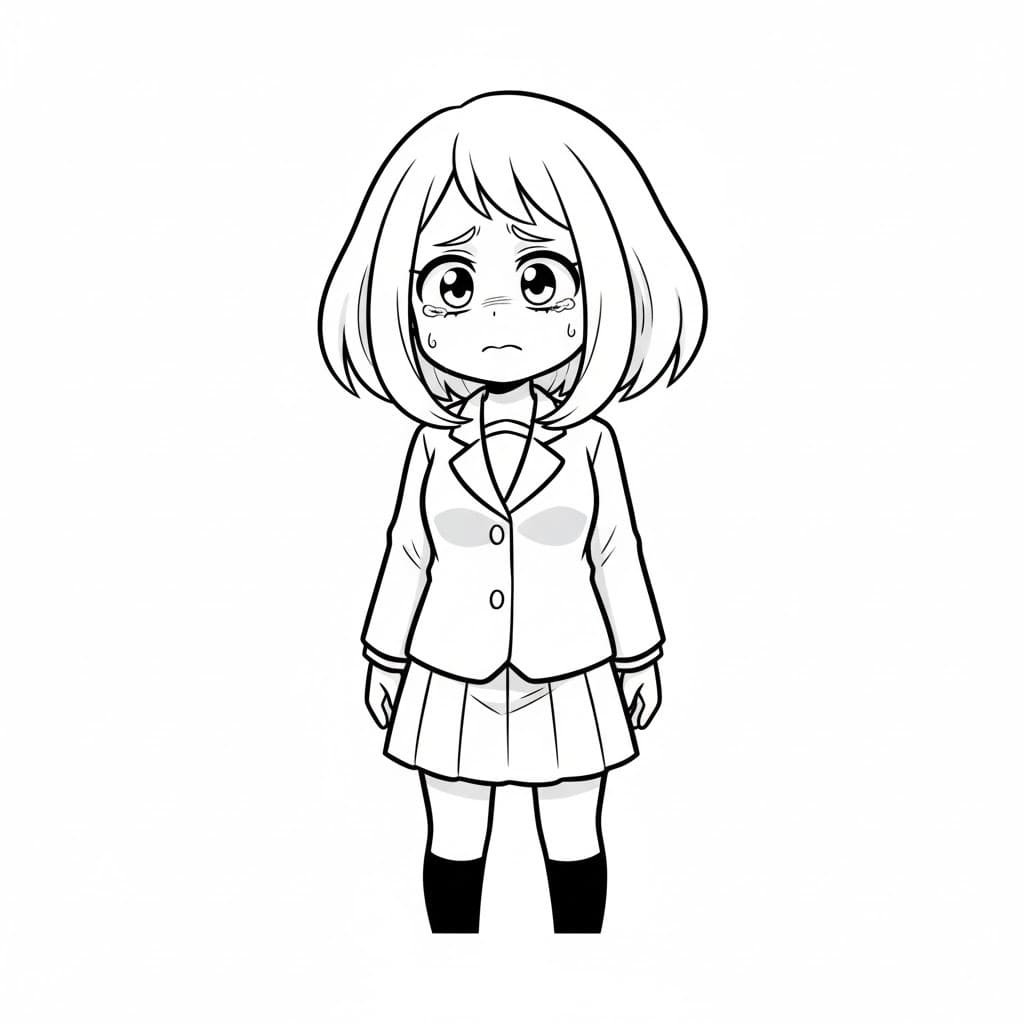 麗日お茶子 基本的な ぬりえ