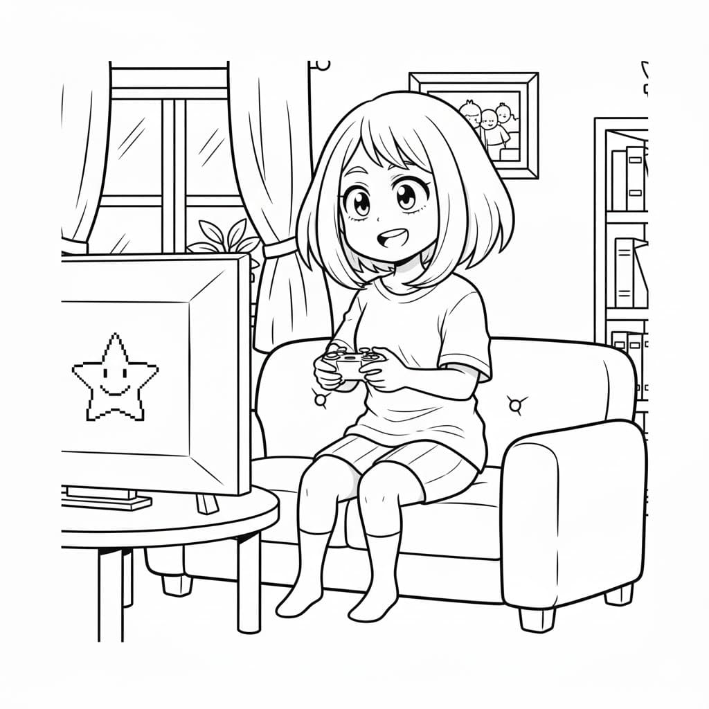 麗日お茶子 無料 ぬりえ