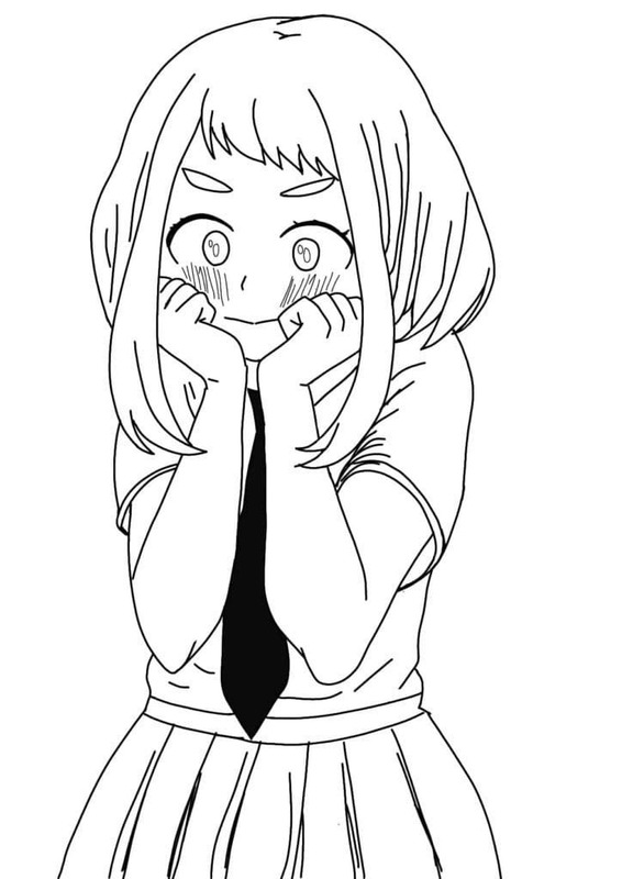 麗日お茶子 シャイ ぬりえ
