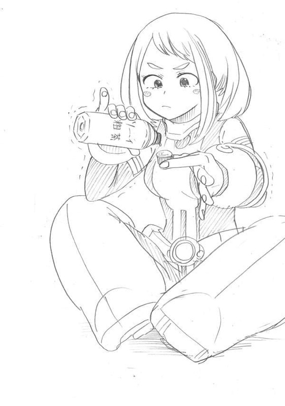 麗日お茶子 スケッチ ぬりえ