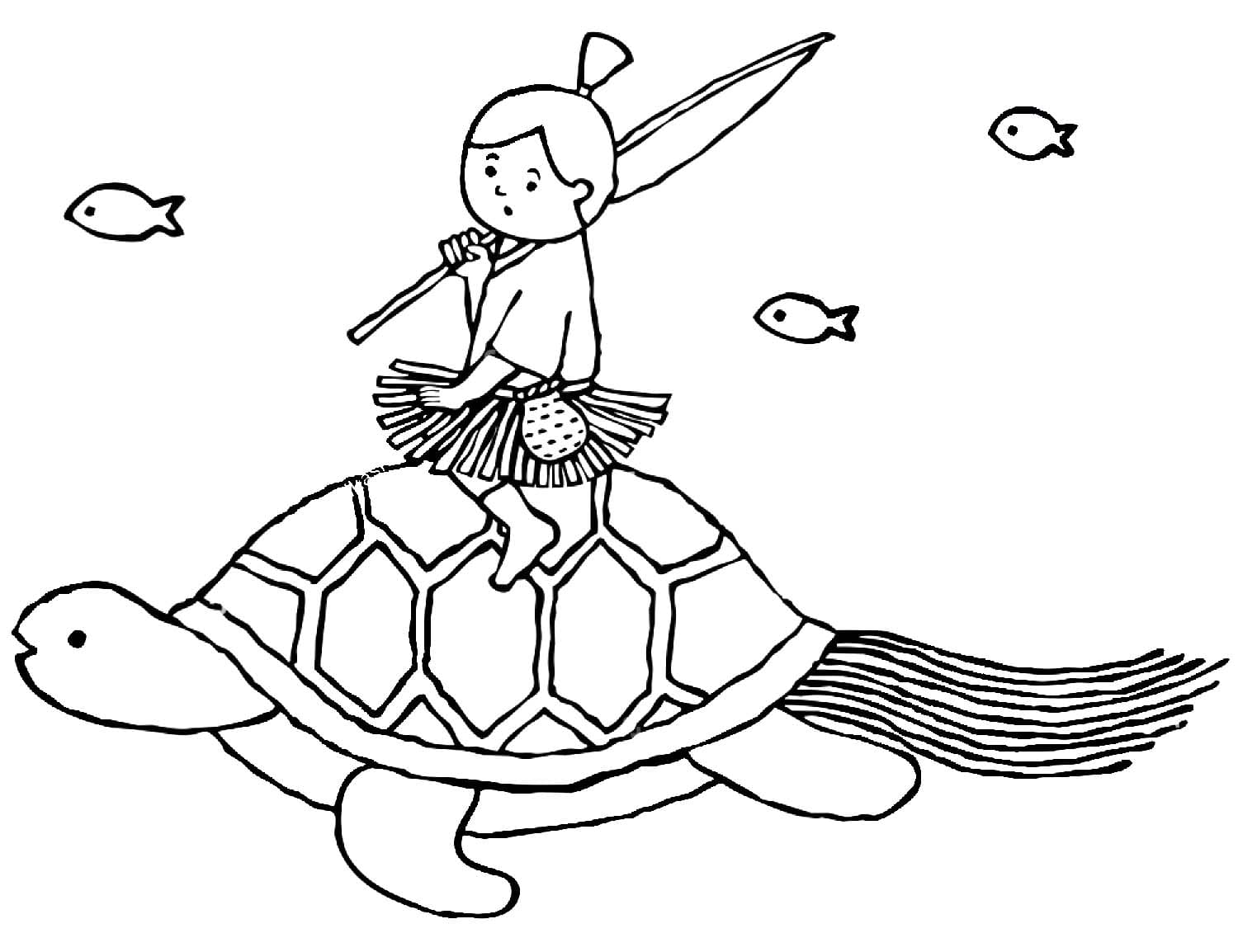 うらしまたろう 15 ぬりえ