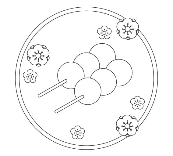和菓子簡単 ぬりえ