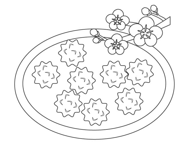 和菓子の描き方 基本 ぬりえ