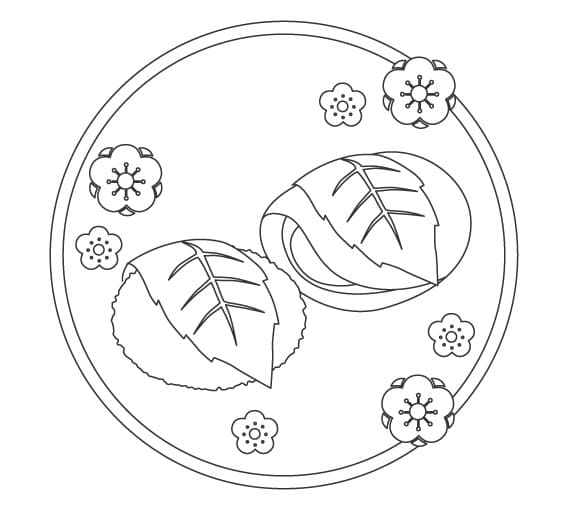 和菓子 シンプル ぬりえ