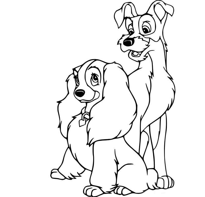 わんわん物語 無料で描く ぬりえ