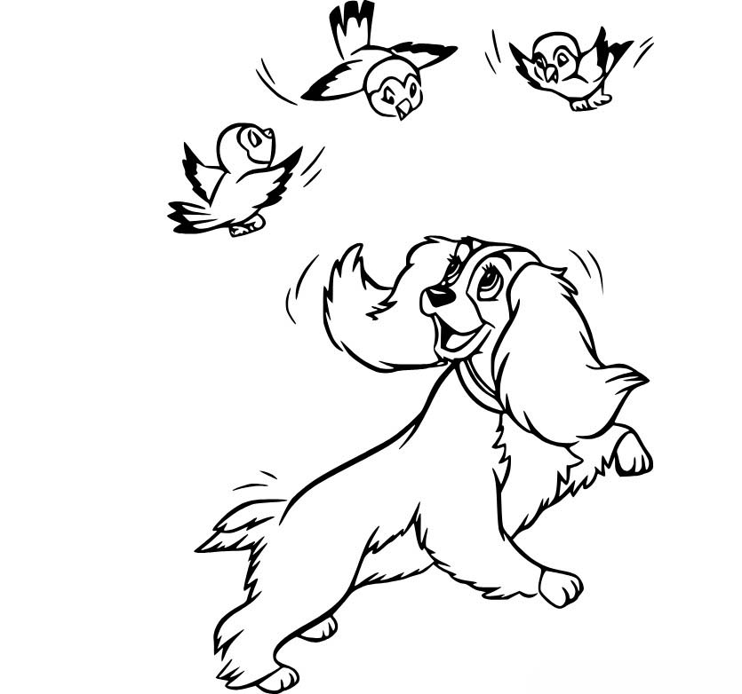 わんわん物語 シンプルに描く ぬりえ