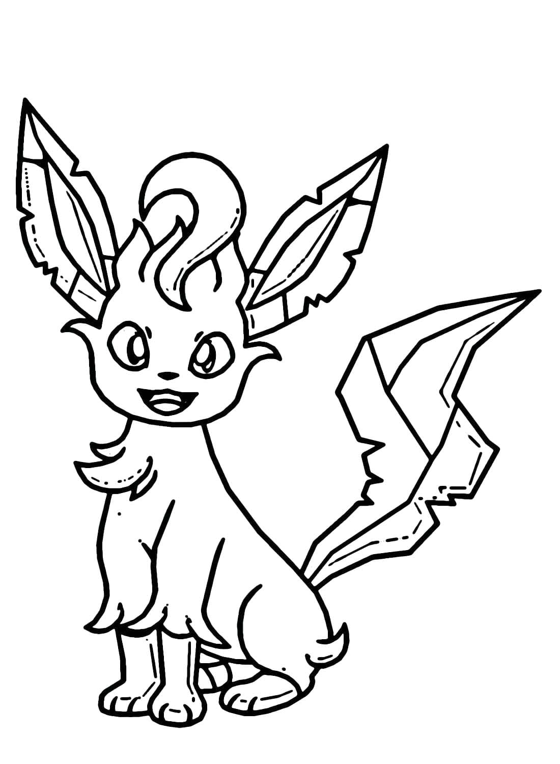 笑うリーフィアポケモン ぬりえ