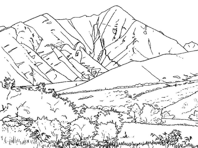 山 1 ぬりえ