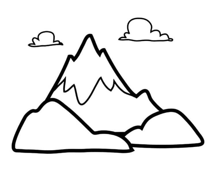 山を描く 印刷可能 ぬりえ