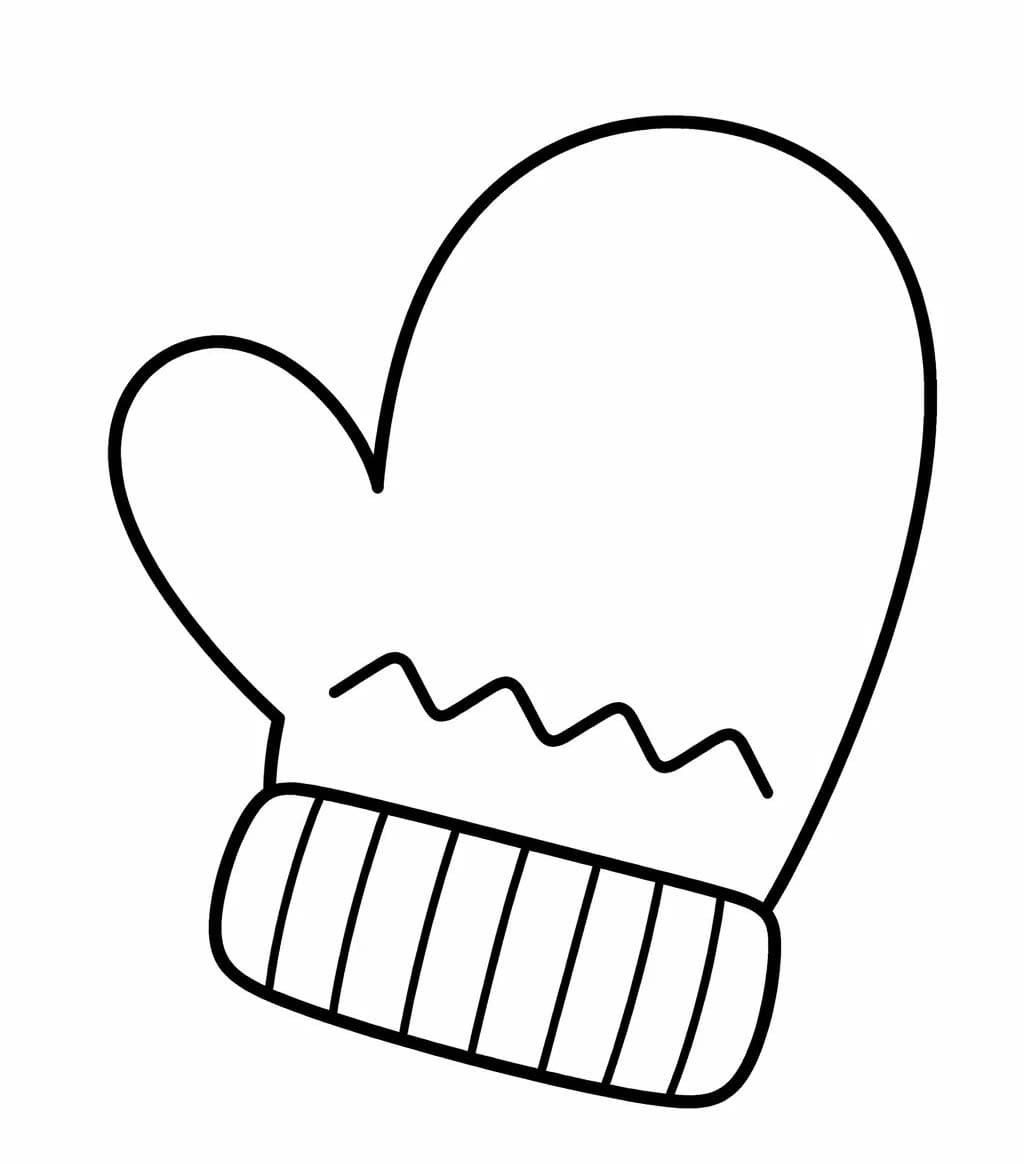 やさしいミトン ぬりえ