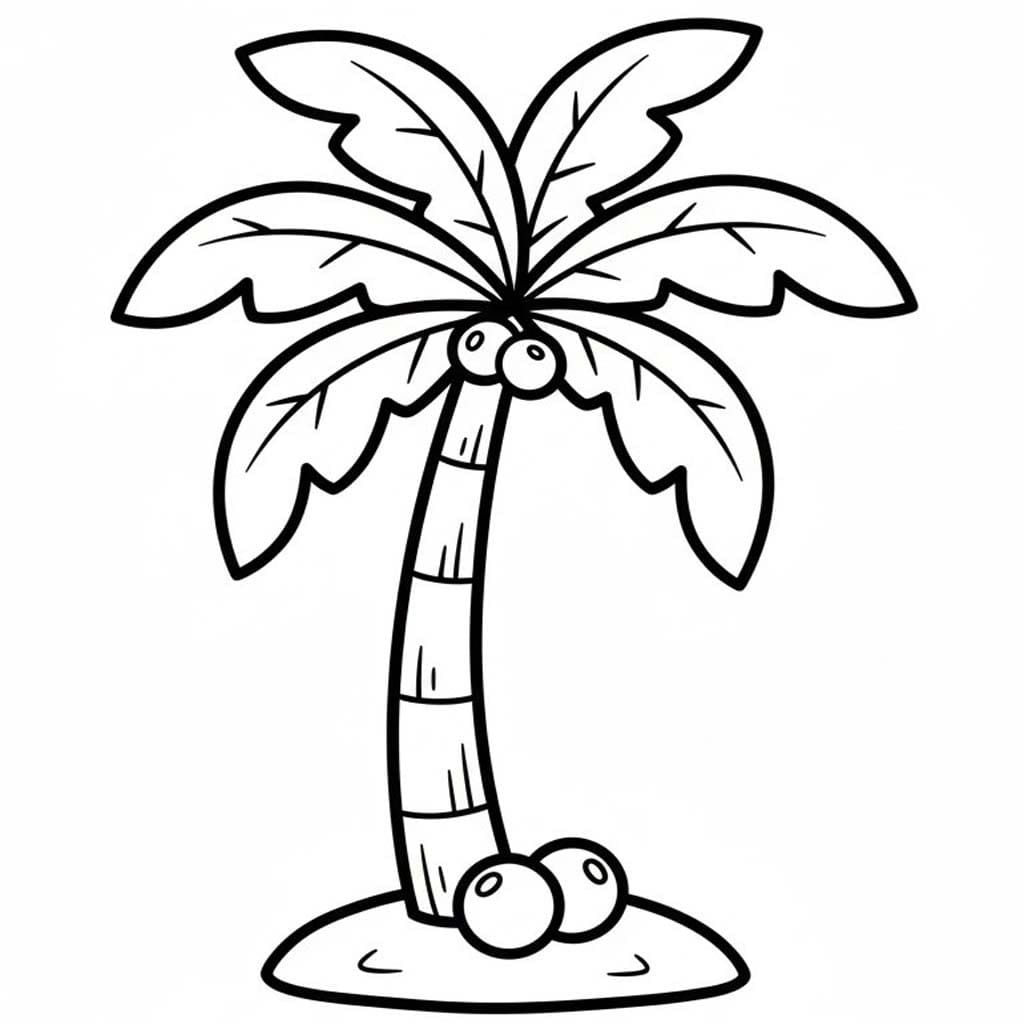 ヤシの木 描く ぬりえ