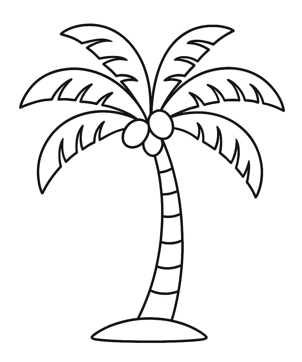 ヤシの木 無料で ぬりえ