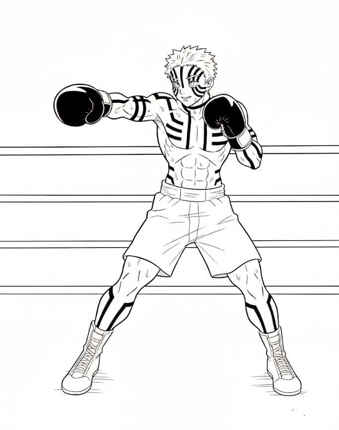 猗窩座 2 ぬりえ