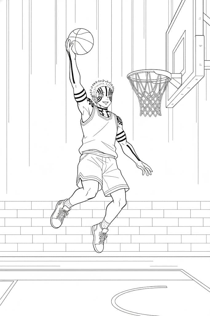 猗窩座 6 ぬりえ