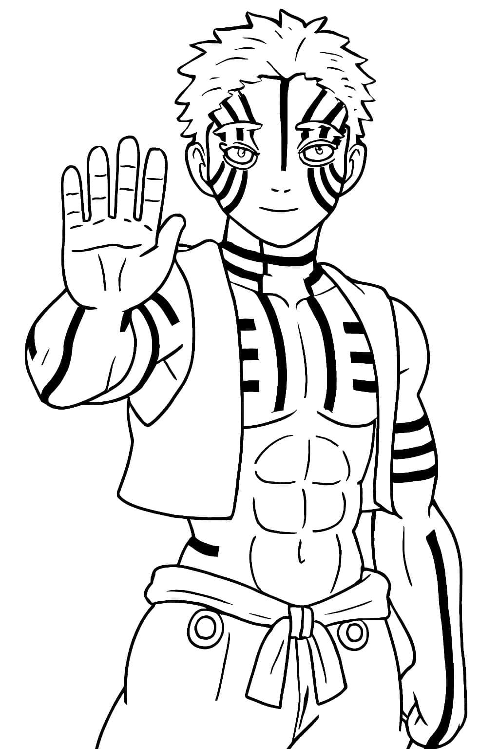 猗窩座 8 ぬりえ