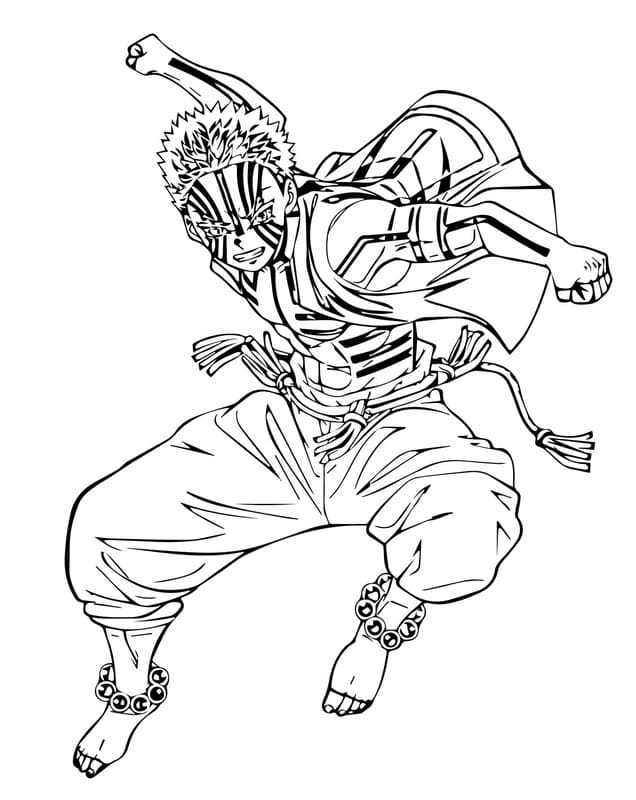 猗窩座 無料 ぬりえ