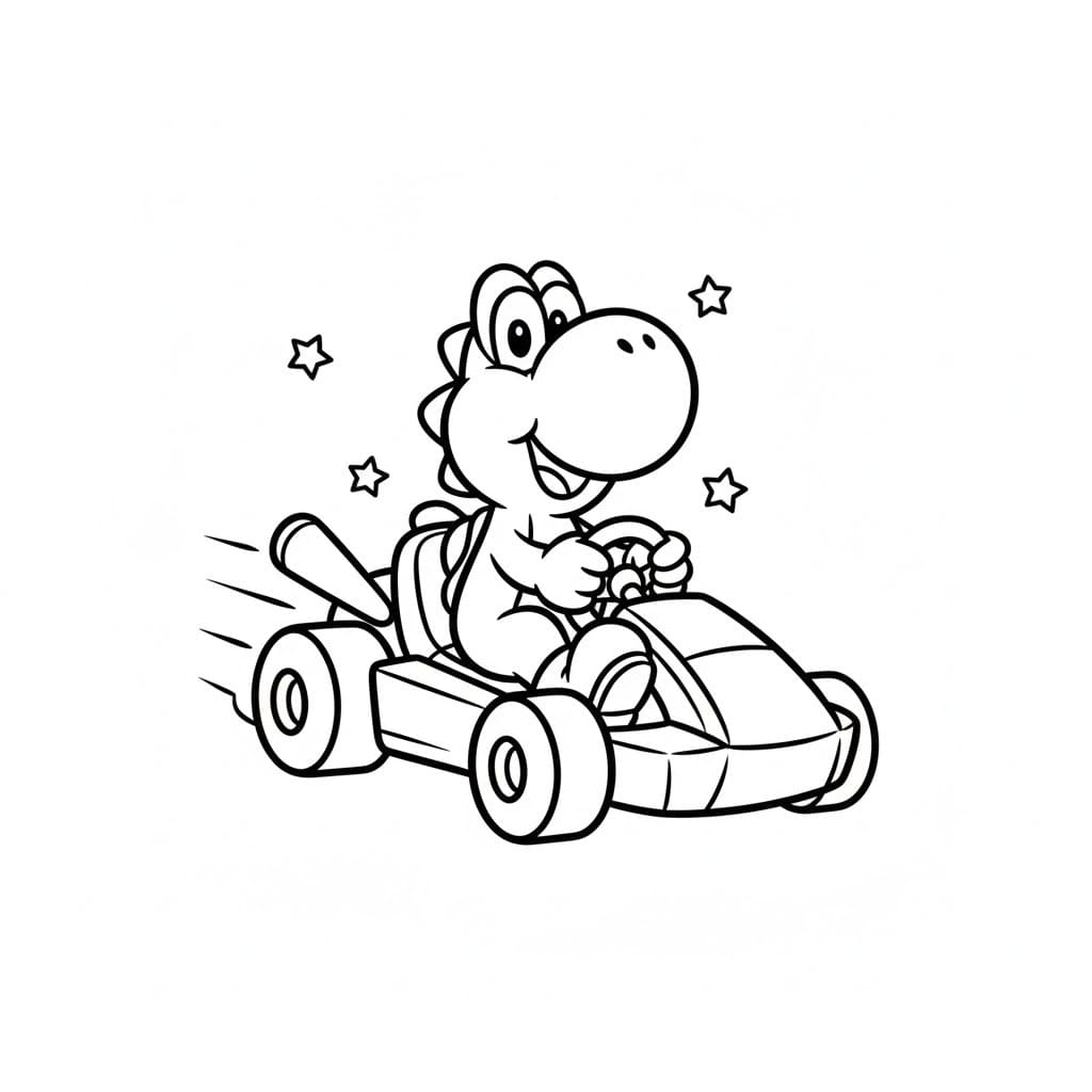 ヨッシー 2 ぬりえ