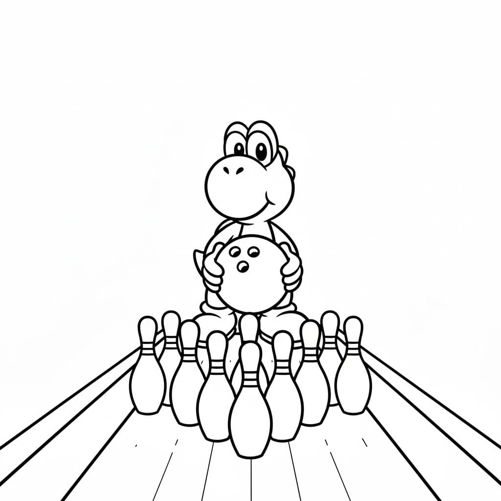 ヨッシー 3 ぬりえ