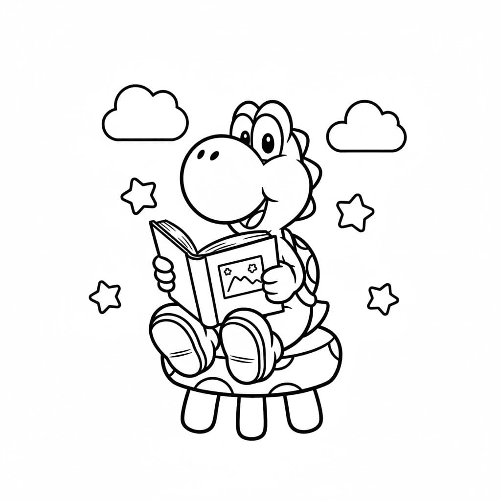 ヨッシー 5 ぬりえ