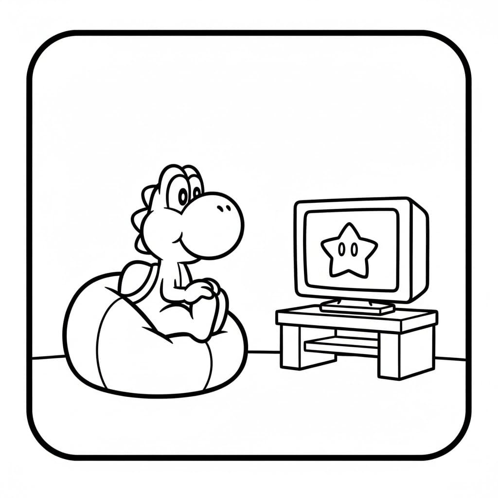 ヨッシー 描く基本的な ぬりえ