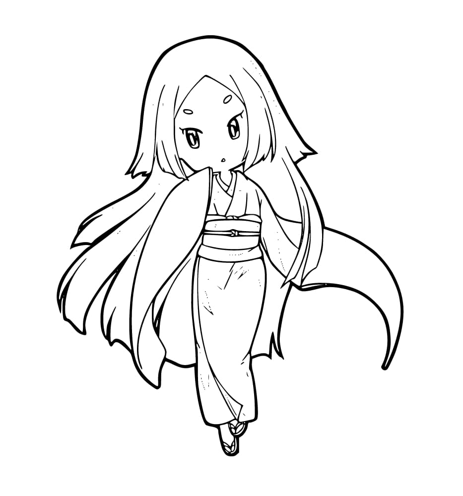 ゆきおんな 9 ぬりえ