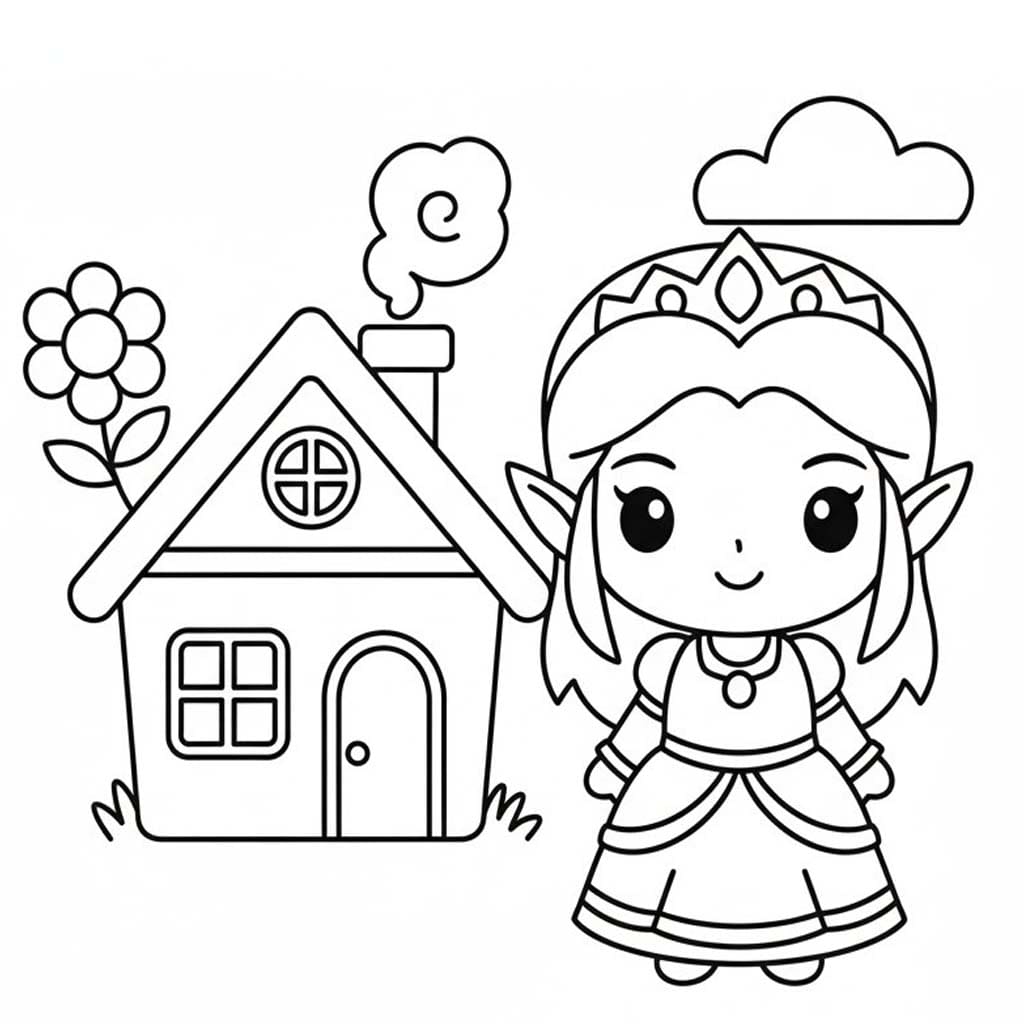 ゼルダの伝説 単純 ぬりえ