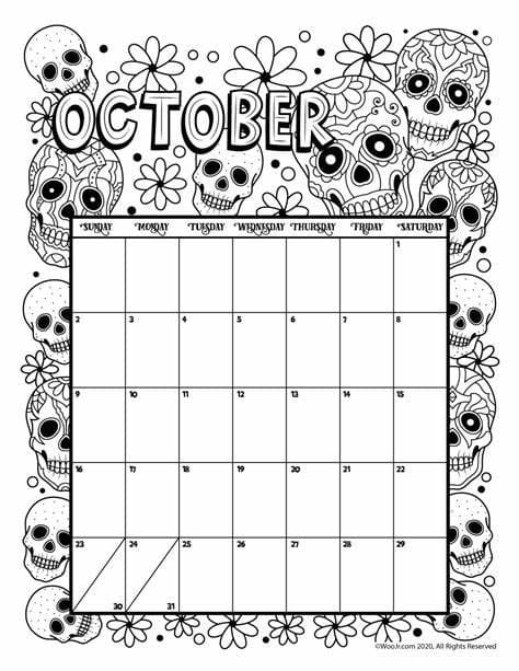 calendar coloring pages printable