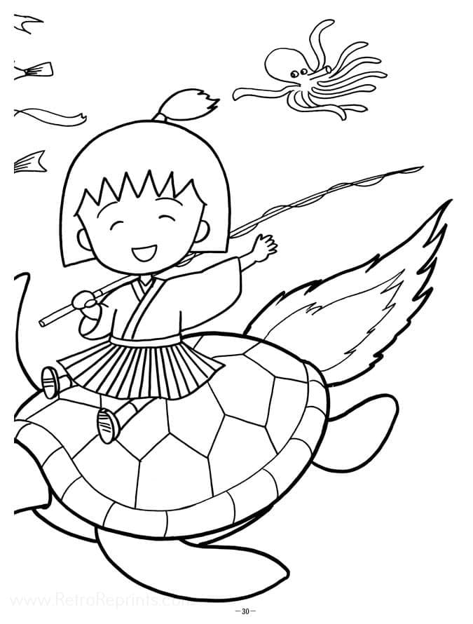 ちびまる子ちゃんの絵 - 印刷可能ぬりえ無料ダウンロード