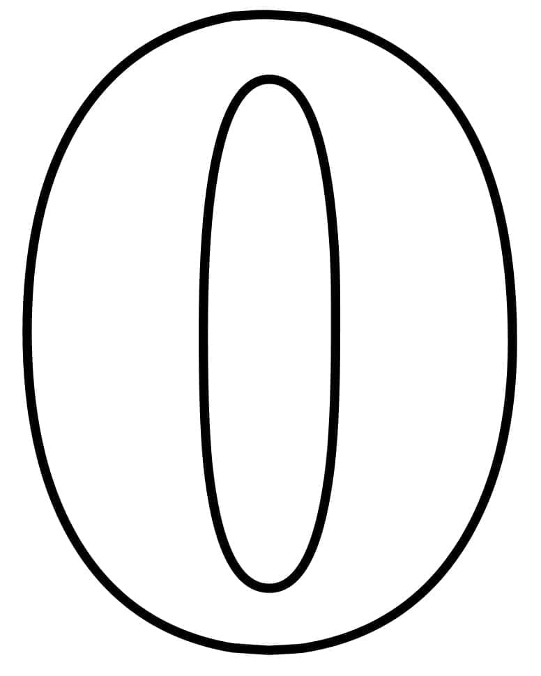 非常にシンプルな数字 0 画像 - 印刷可能ぬりえ無料ダウンロード