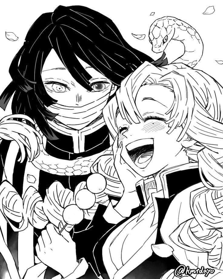 伊黒小芭内 (いぐろおばない) ぬりえ - KodomoNurie.Com